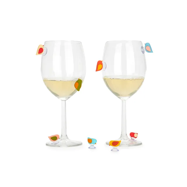 balvi-kitchen-table-birdie-marque-verres-oiseaux-silicone-x8 image 1