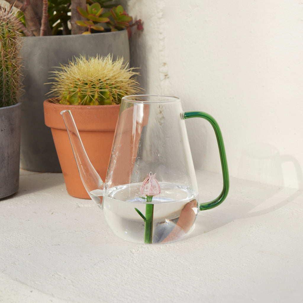 balvi-home-decor-botanical-tulip-arrosoir-verre-rose image 4