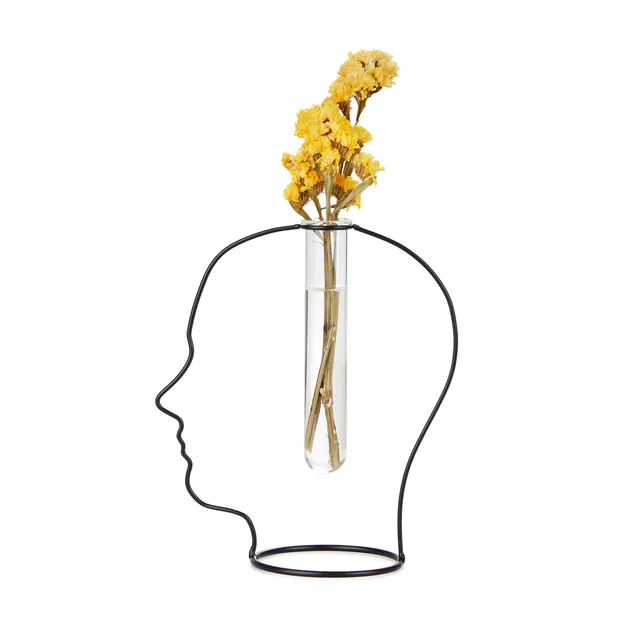 balvi-gentle-silhouette-vase-t-te-noir-tube-verre-tige-longue image 1