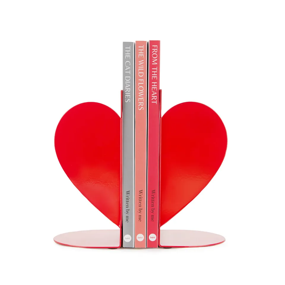 balvi-love-serre-livres-c-ur-rouge-lot-de-2-d-co image 1