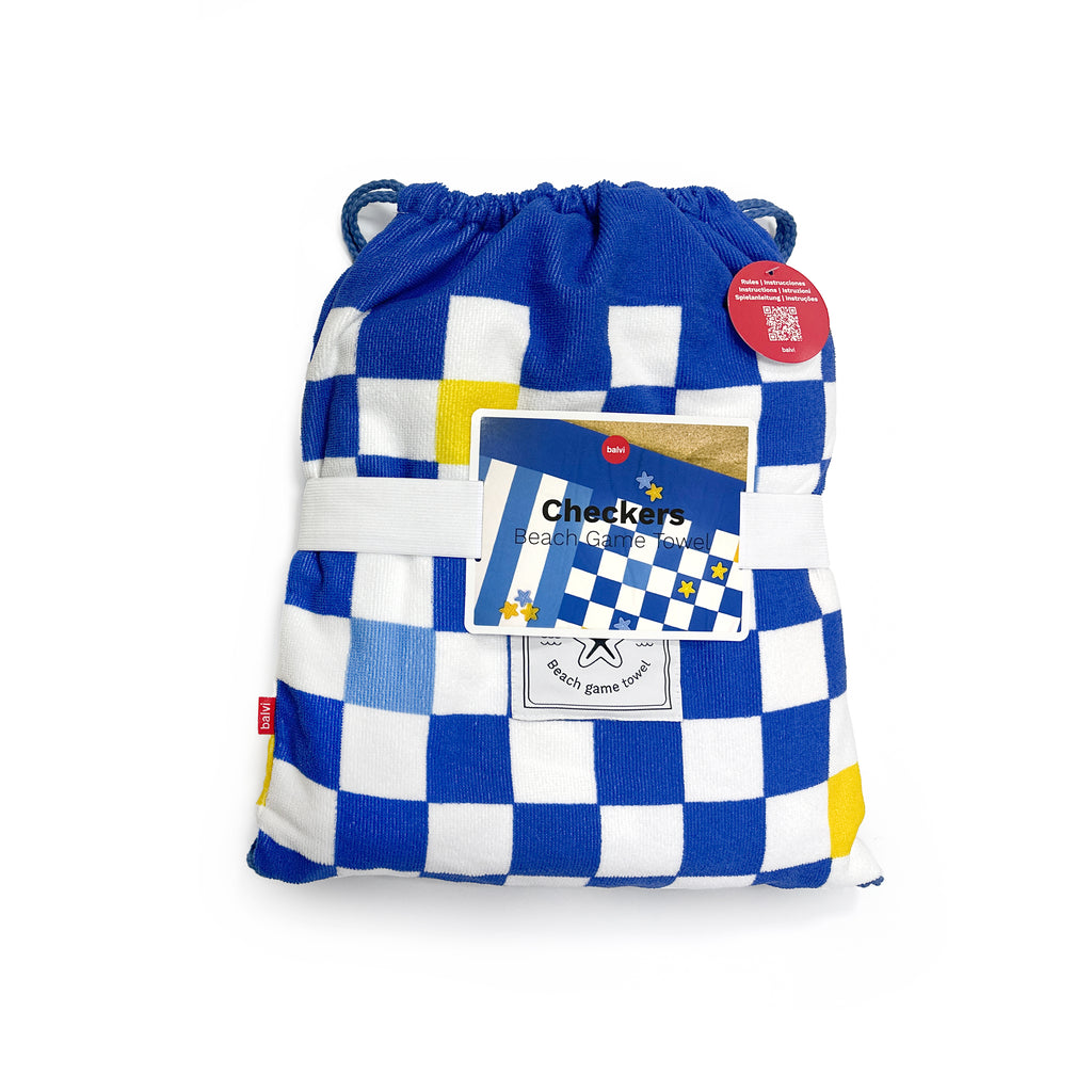balvi-lifestyle-checkers-serviette-de-plage-jeu-bleue image 7
