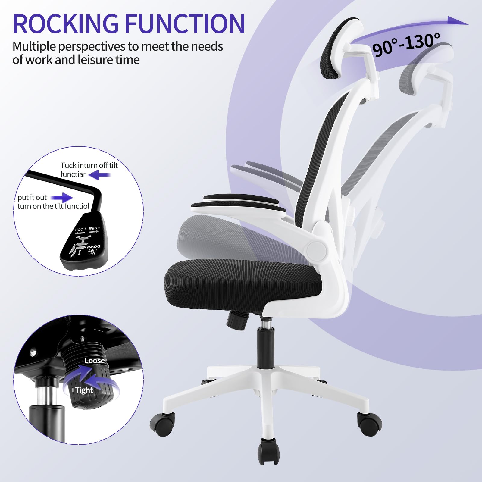 ordeluxe-chaise-bureau-ergonomique-maille-appuie-t-te-120kg image 7