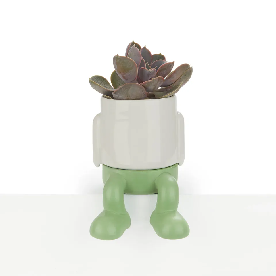 balvi-mr-dangly-mini-pot-plante-c-ramique-vert-jambes image 1