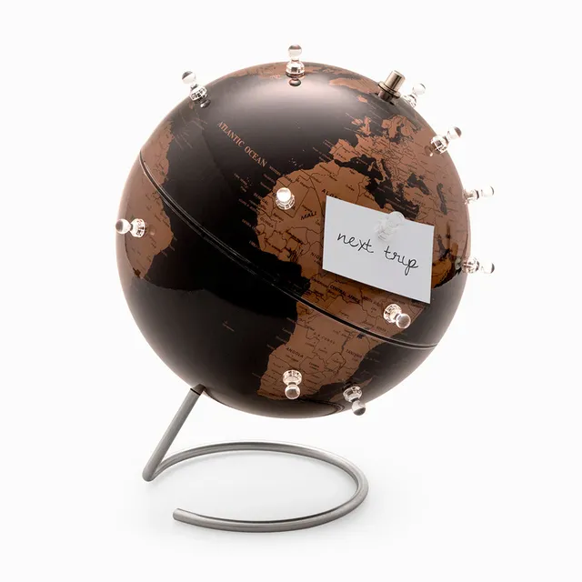 balvi-home-decor-globe-antique-magn-tique-marron-m-tal-12-aimants image 1