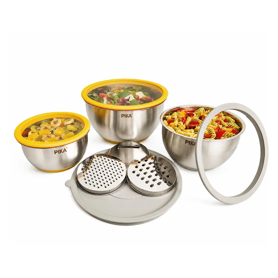 pika-batch-cooking-bols-inox-couvercles-verre-lot-3-r-pes image 1