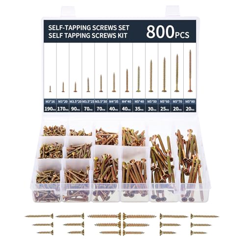ordeluxe-vis-bois-autotaraudeuses-800pcs-acier-t-te-plate image 8