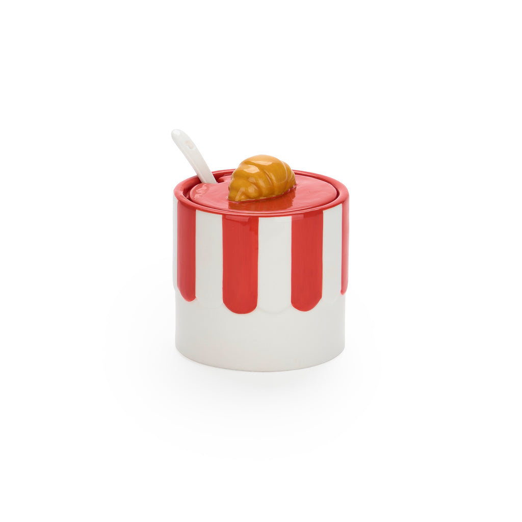 balvi-croissant-sucrier-c-ramique-rouge-avec-cuill-re image 1