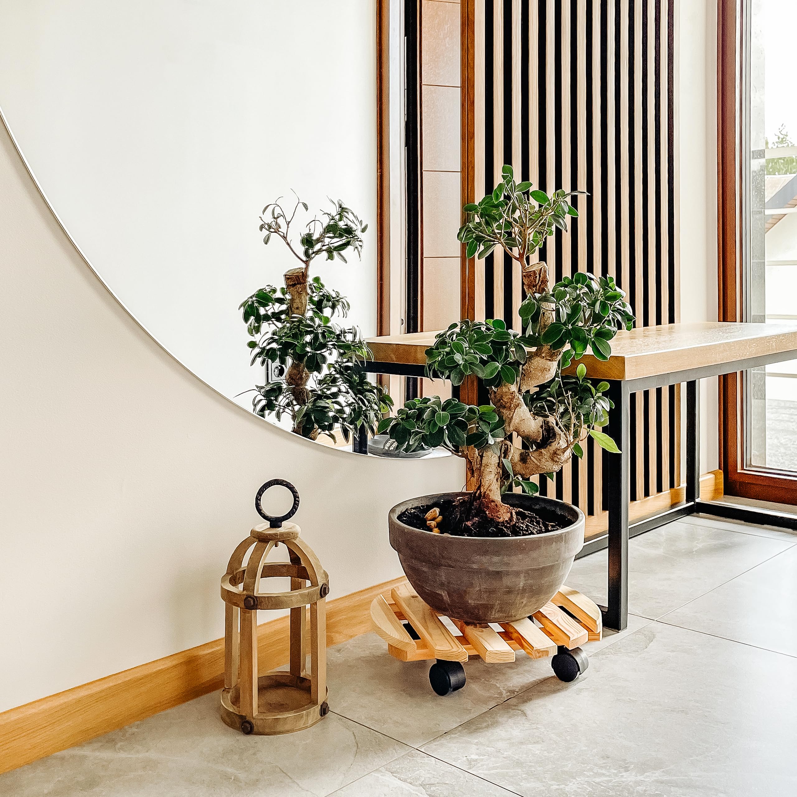 creative-home-porte-plante-roulettes-bois-35-cm-charge-80-kg image 2