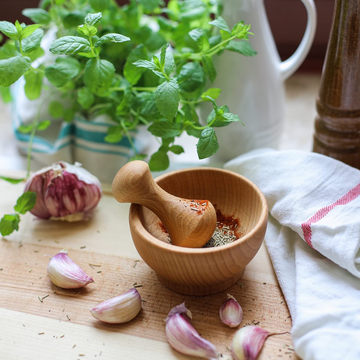creative-home-accessoires-cuisine-mortier-pilon-h-tre-naturel image 3