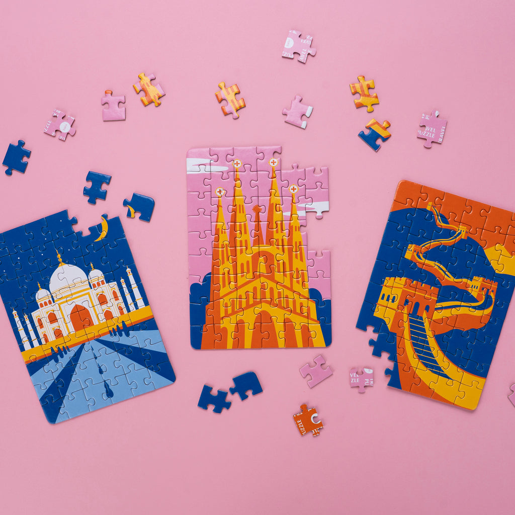 balvi-lifestyle-mini-puzzles-jeu-voyage-valise-rose-3-puzzles image 2