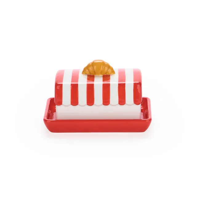 balvi-kitchen-croissant-beurrier-c-ramique-rouge-125-g image 1