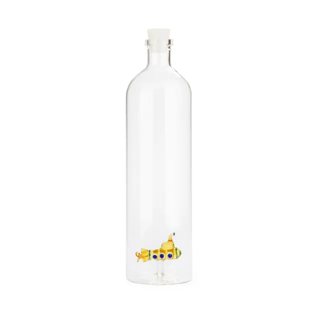 balvi-kitchen-atlantis-bouteille-sous-marin-jaune-verre image 1
