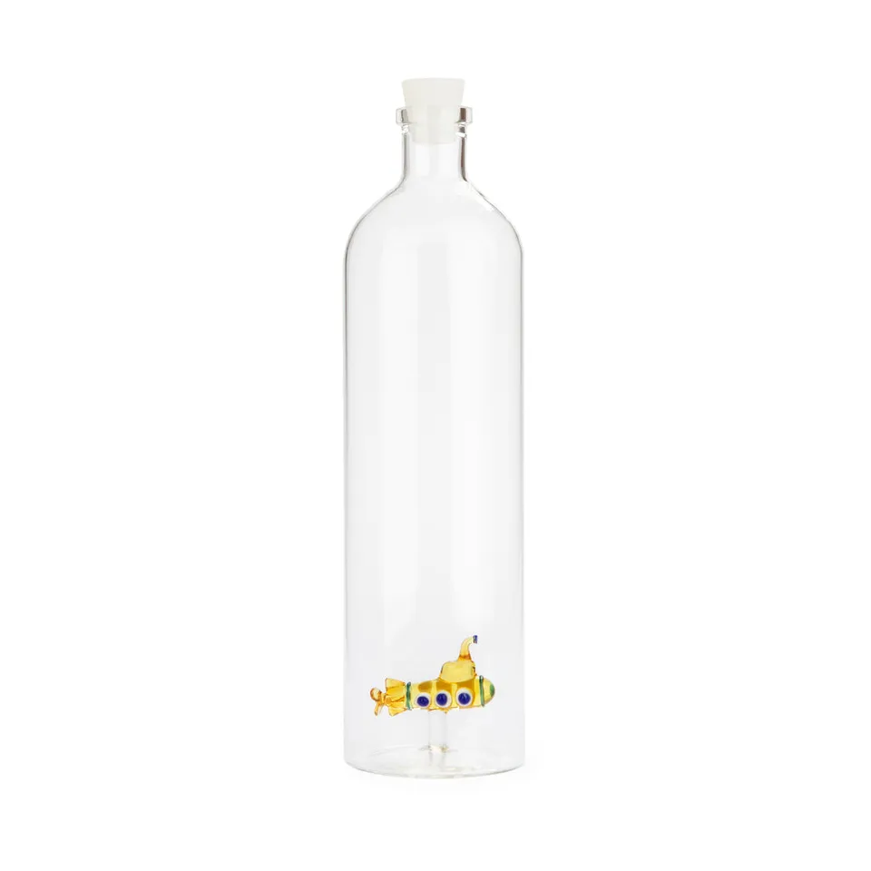 balvi-kitchen-atlantis-bouteille-sous-marin-jaune-verre image 1