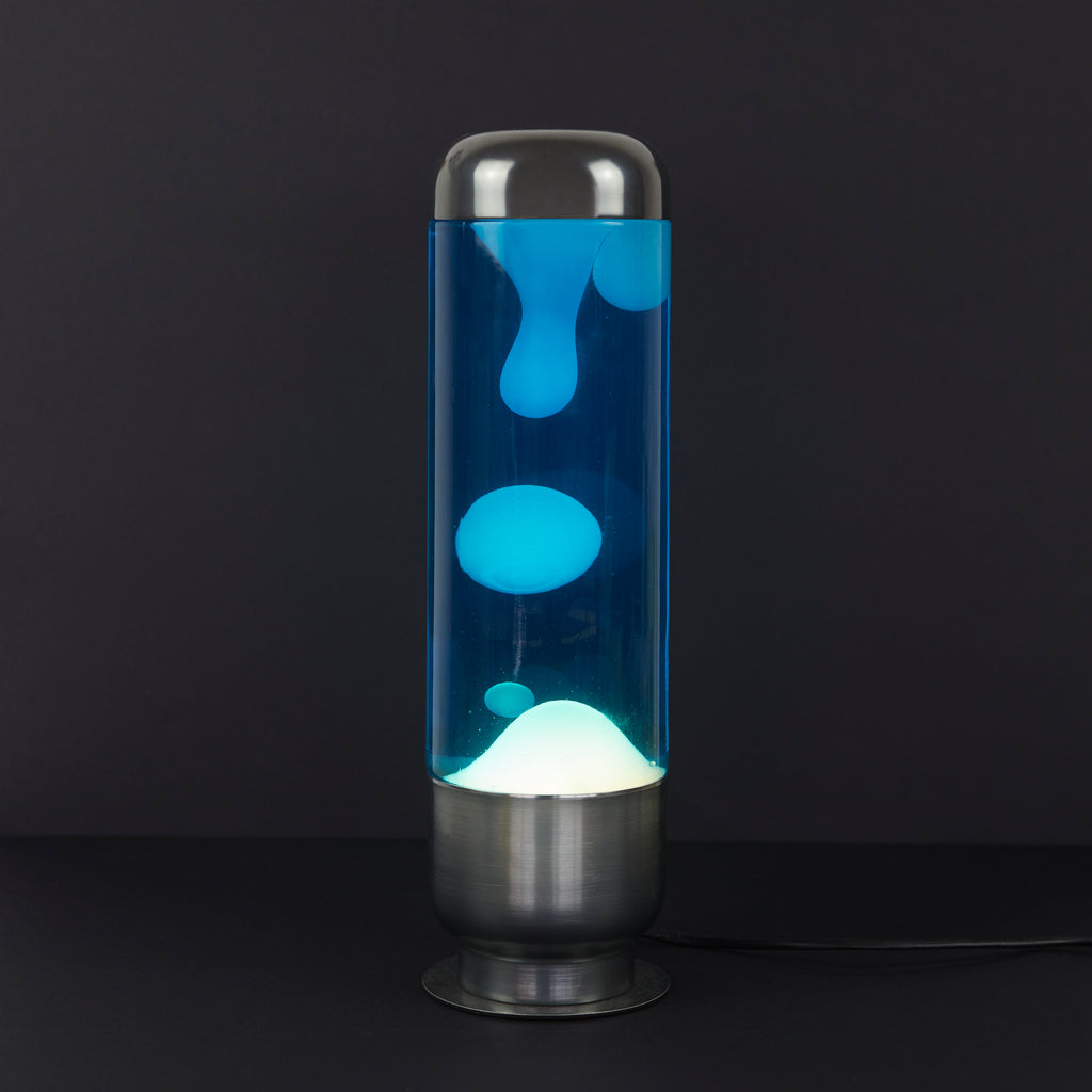 balvi-capsule-lampe-lave-bleue-aluminium-verre image 2
