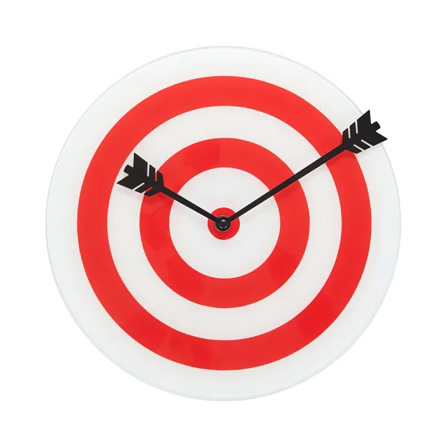 balvi-home-decor-target-horloge-murale-cible-rouge-verre image 1
