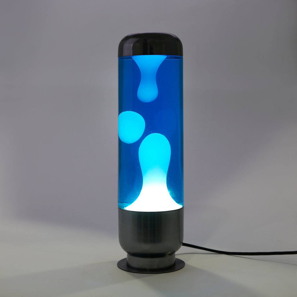 balvi-capsule-lampe-lave-bleue-aluminium-verre image 4