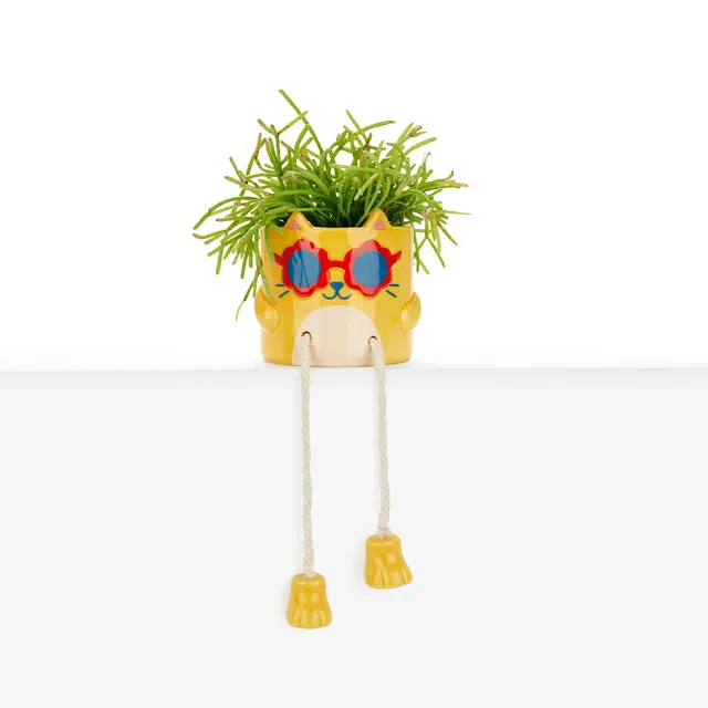 balvi-cool-cat-cache-pot-chat-jaune-c-ramique image 1
