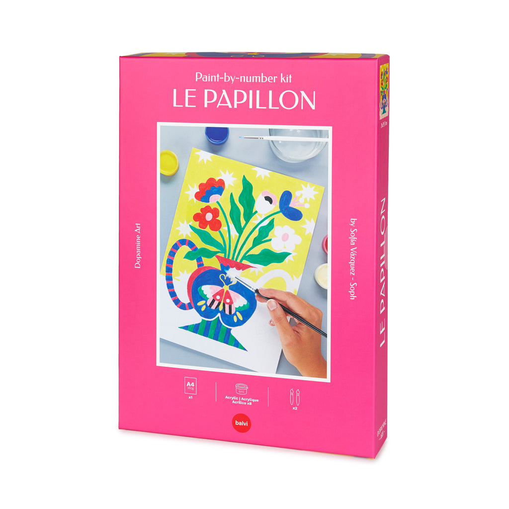 balvi-lifestyle-le-papillon-kit-peinture-par-num-ros-fleurs image 1