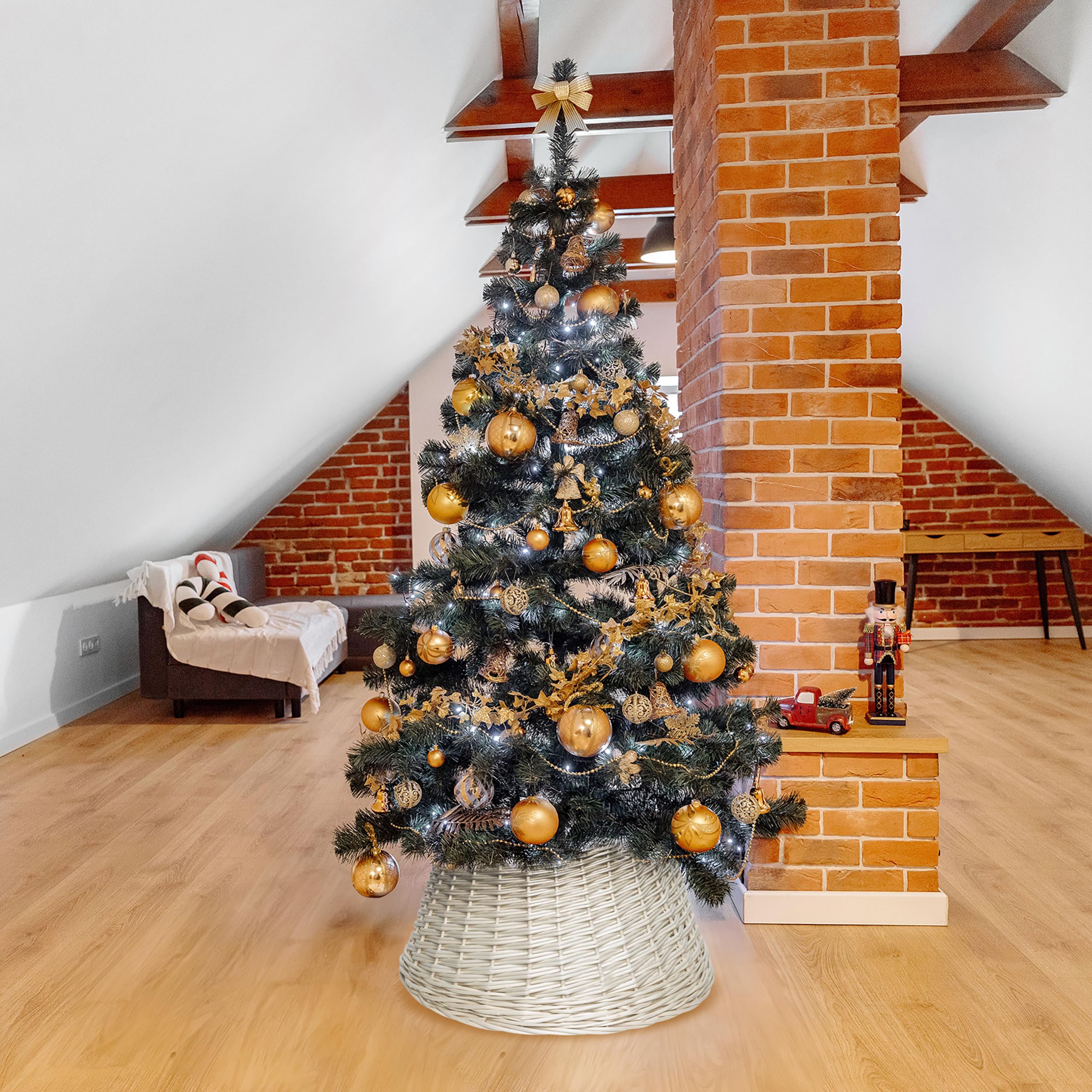 creative-home-d-coration-de-no-l-cache-pied-sapin-ivoire-47-cm image 2