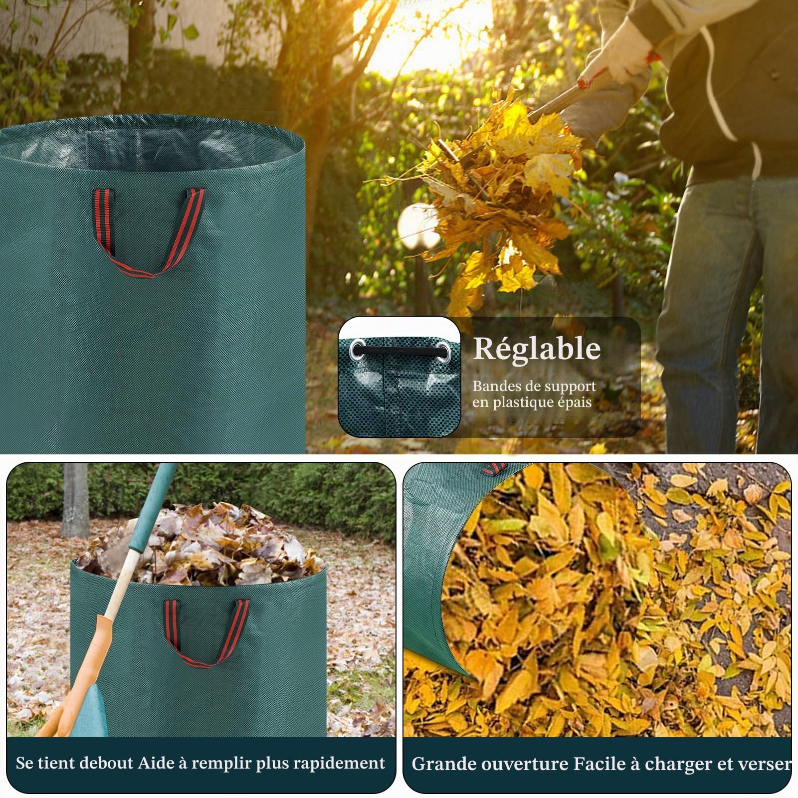ordeluxe-jardinage-sac-d-chet-vert-272l-lot-3-autoportant image 5