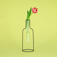 balvi-home-decor-bottle-silhouette-vase-m-tal-pipette-verre image 2