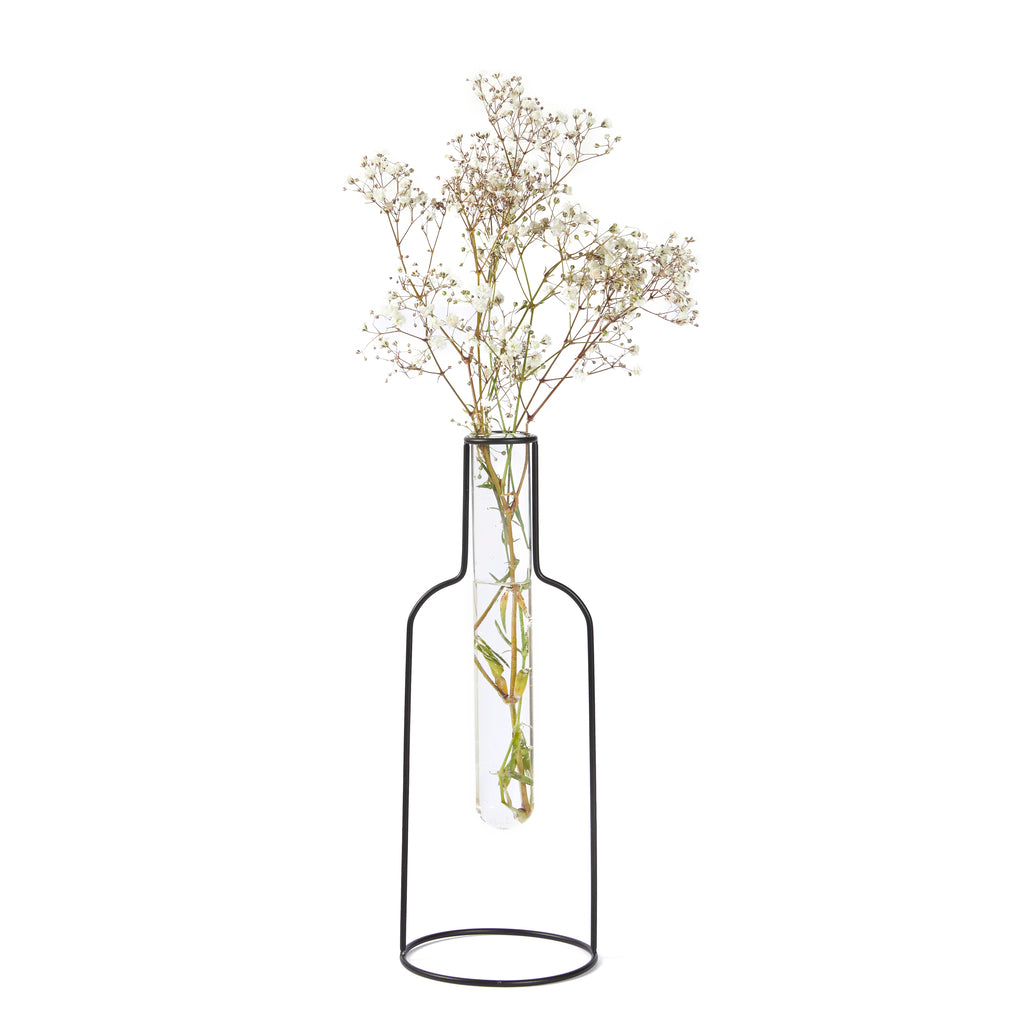 balvi-home-decor-bottle-silhouette-vase-m-tal-pipette-verre image 1