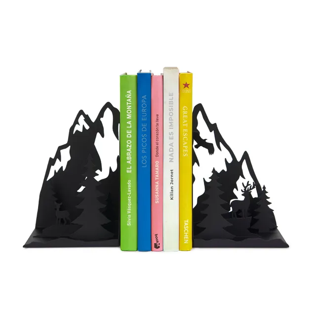 balvi-desk-mountains-serre-livres-montagne-noir-double image 1