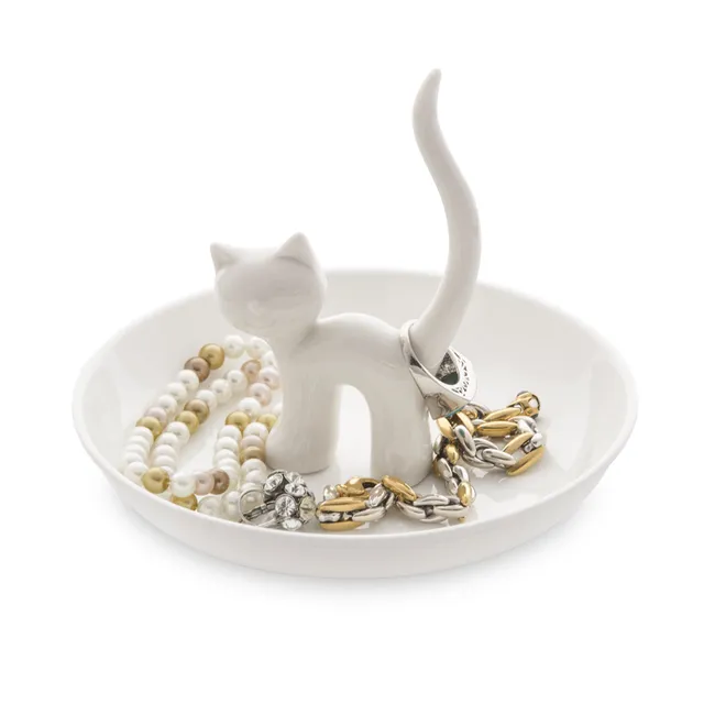 balvi-home-decor-gatto-xl-porte-bijoux-chat-porcelaine-blanche image 1