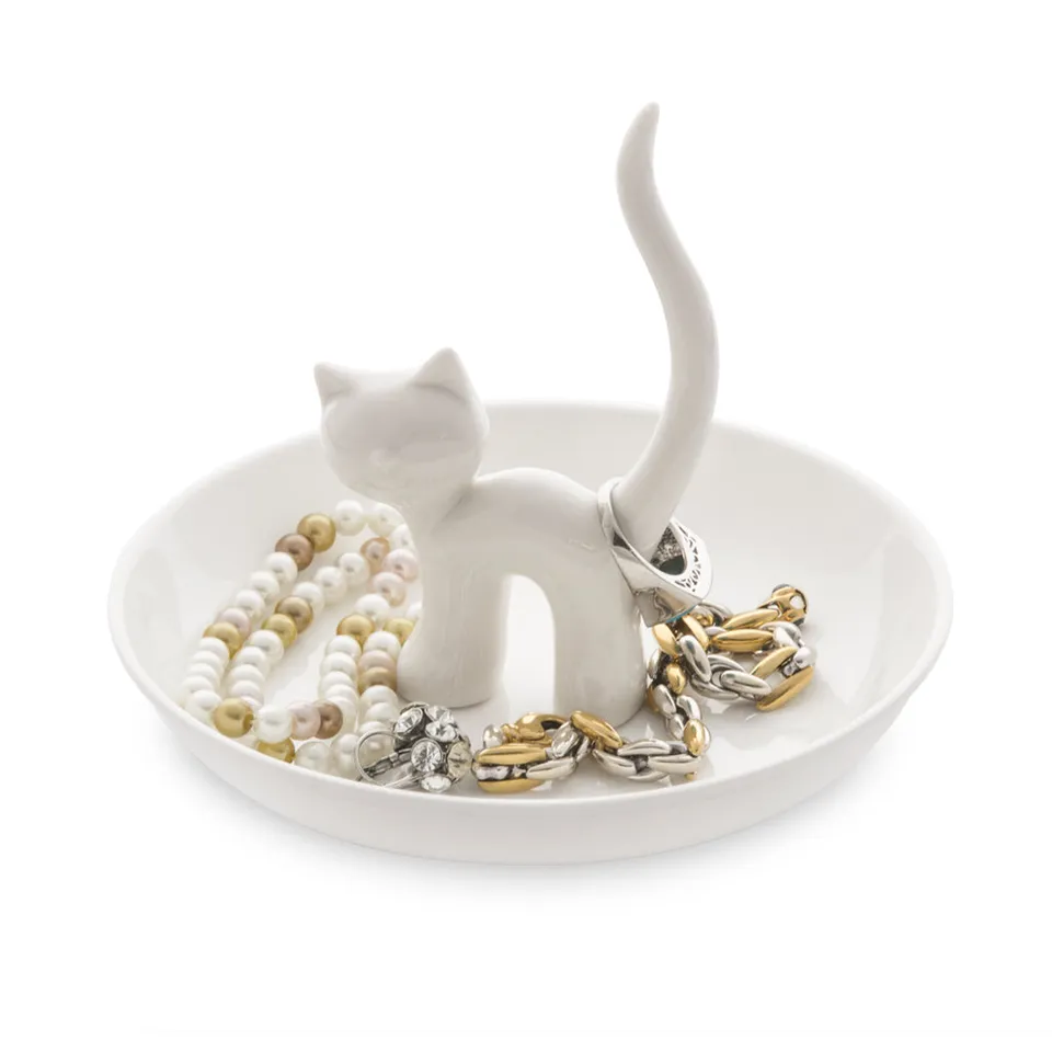 balvi-home-decor-gatto-xl-porte-bijoux-chat-porcelaine-blanche image 1
