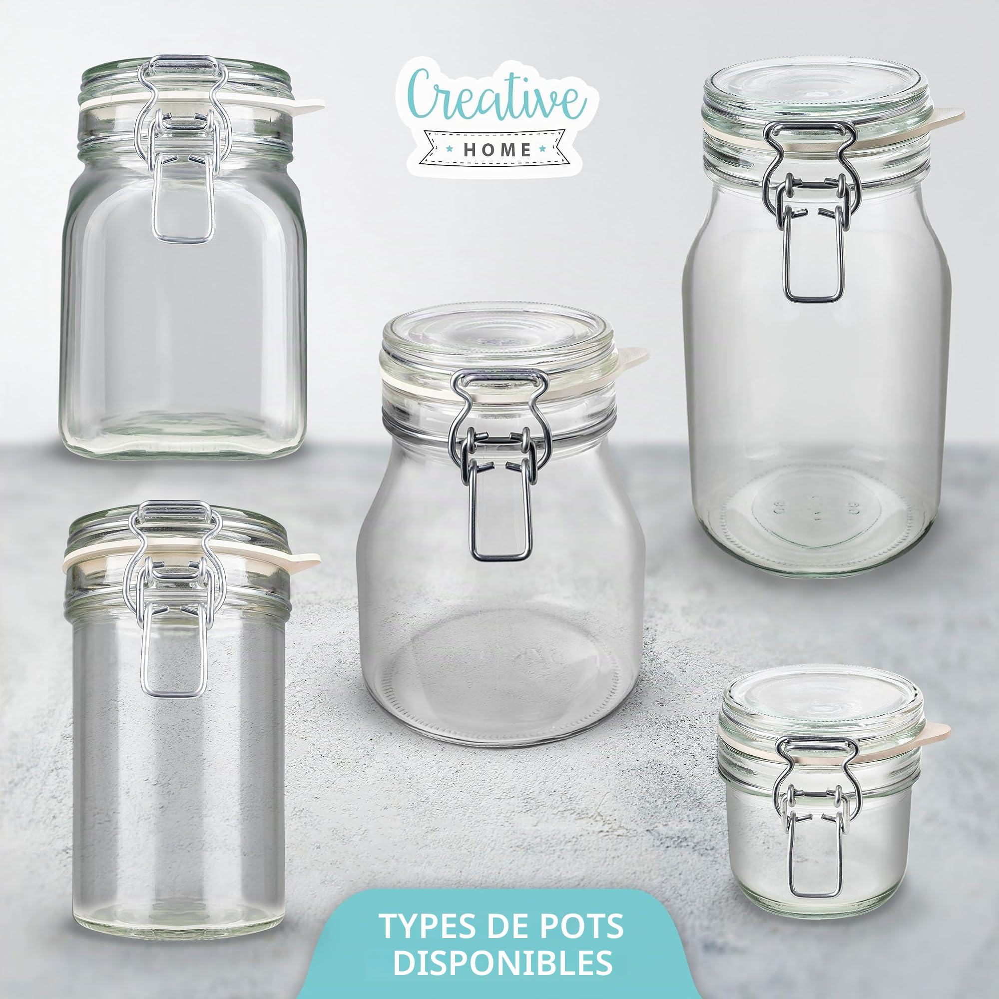 creative-home-bocaux-en-verre-herm-tiques-bocal-500ml-lot-10 image 6