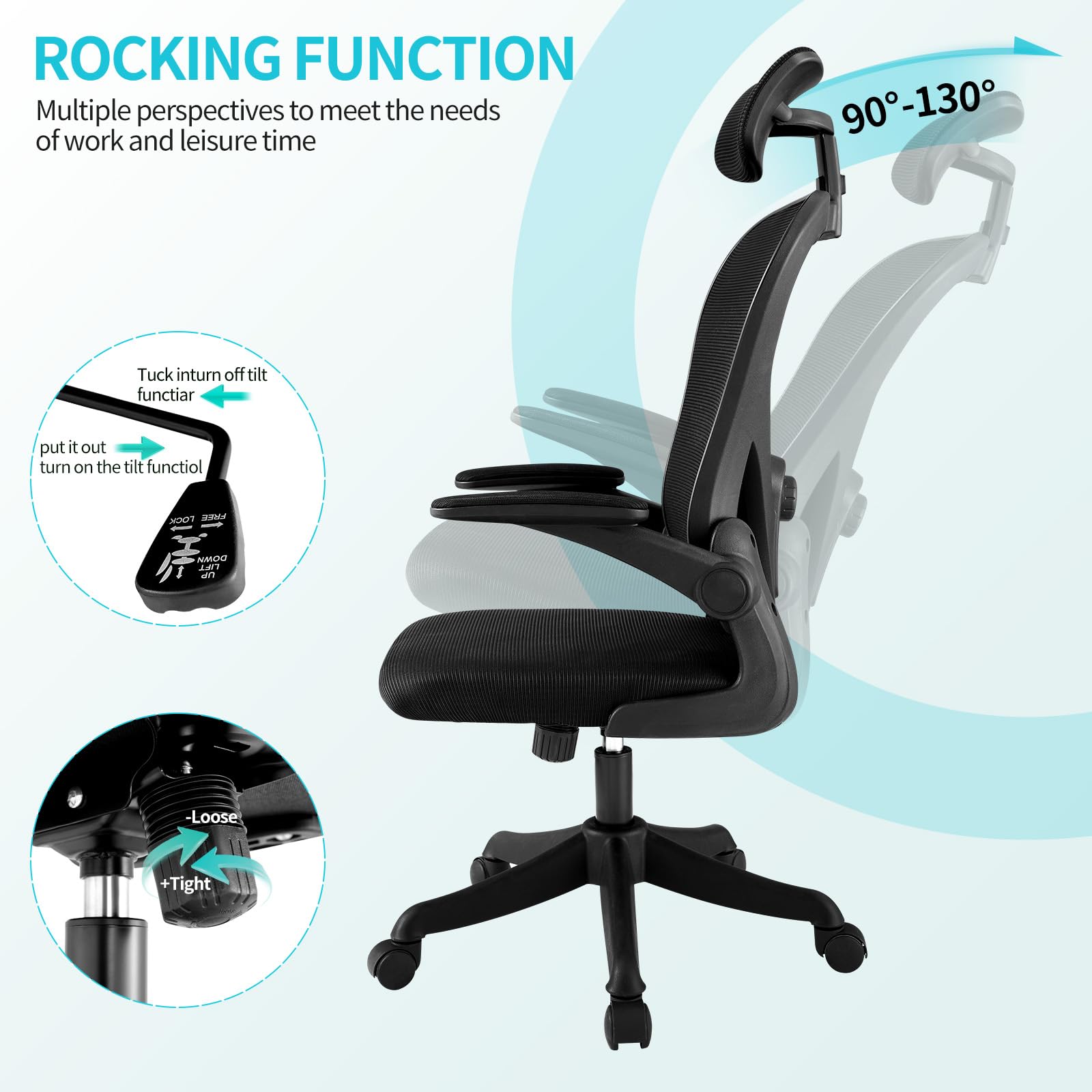 ordeluxe-chaise-chaise-bureau-ergonomique-appuie-t-te image 7