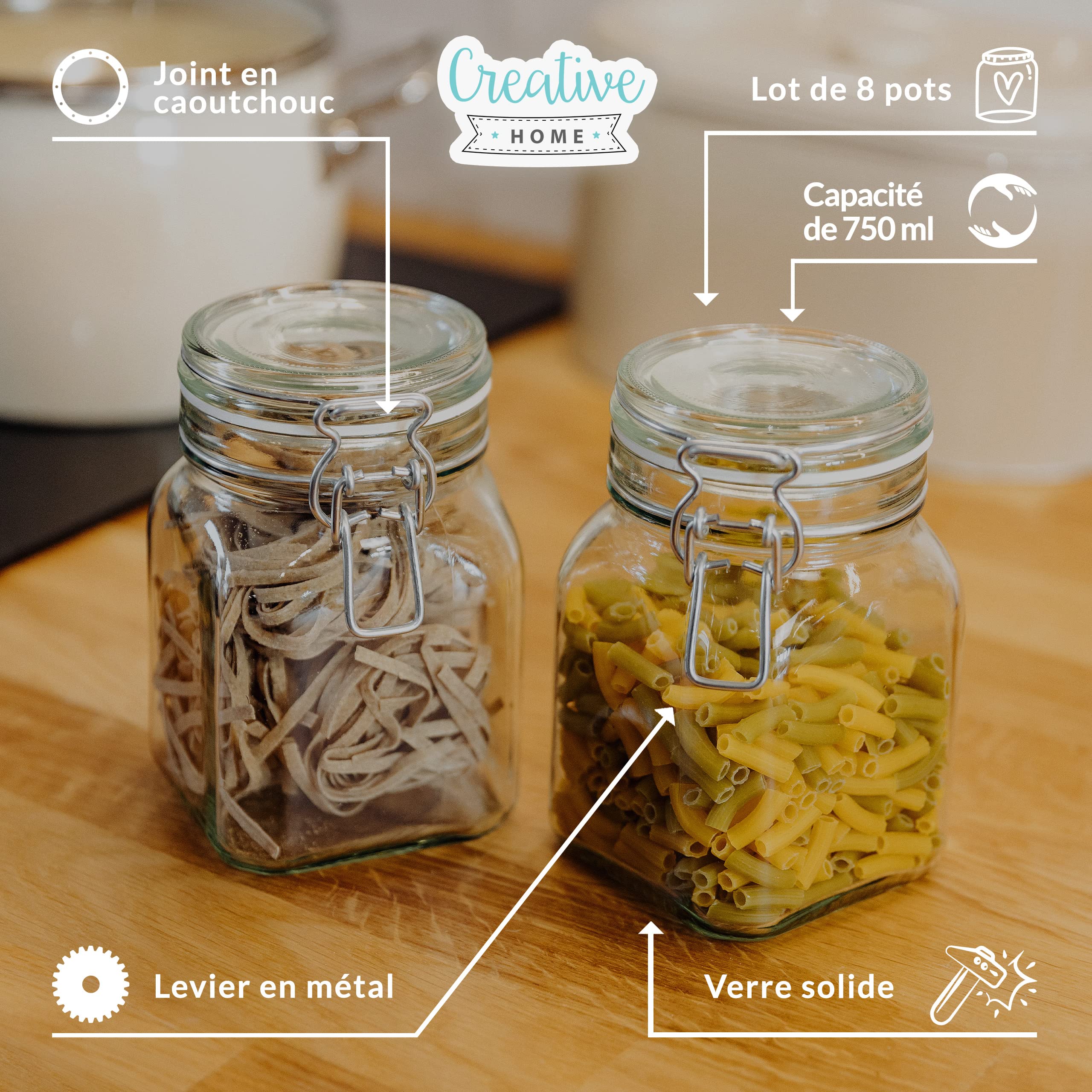 creative-home-bocaux-verre-bocaux-herm-tiques-750-ml-lot-8 image 4