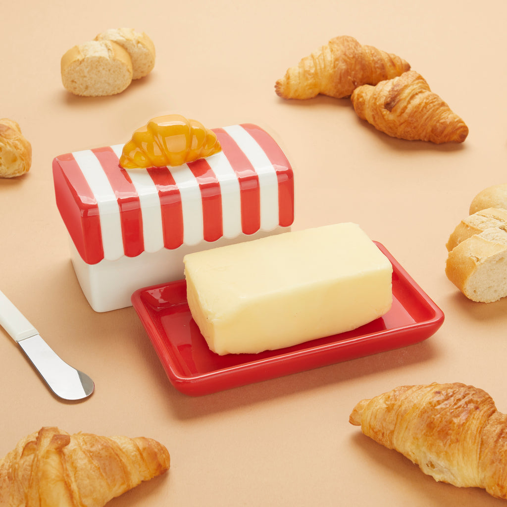 balvi-kitchen-table-croissant-beurrier-c-ramique-rouge-250-g image 2