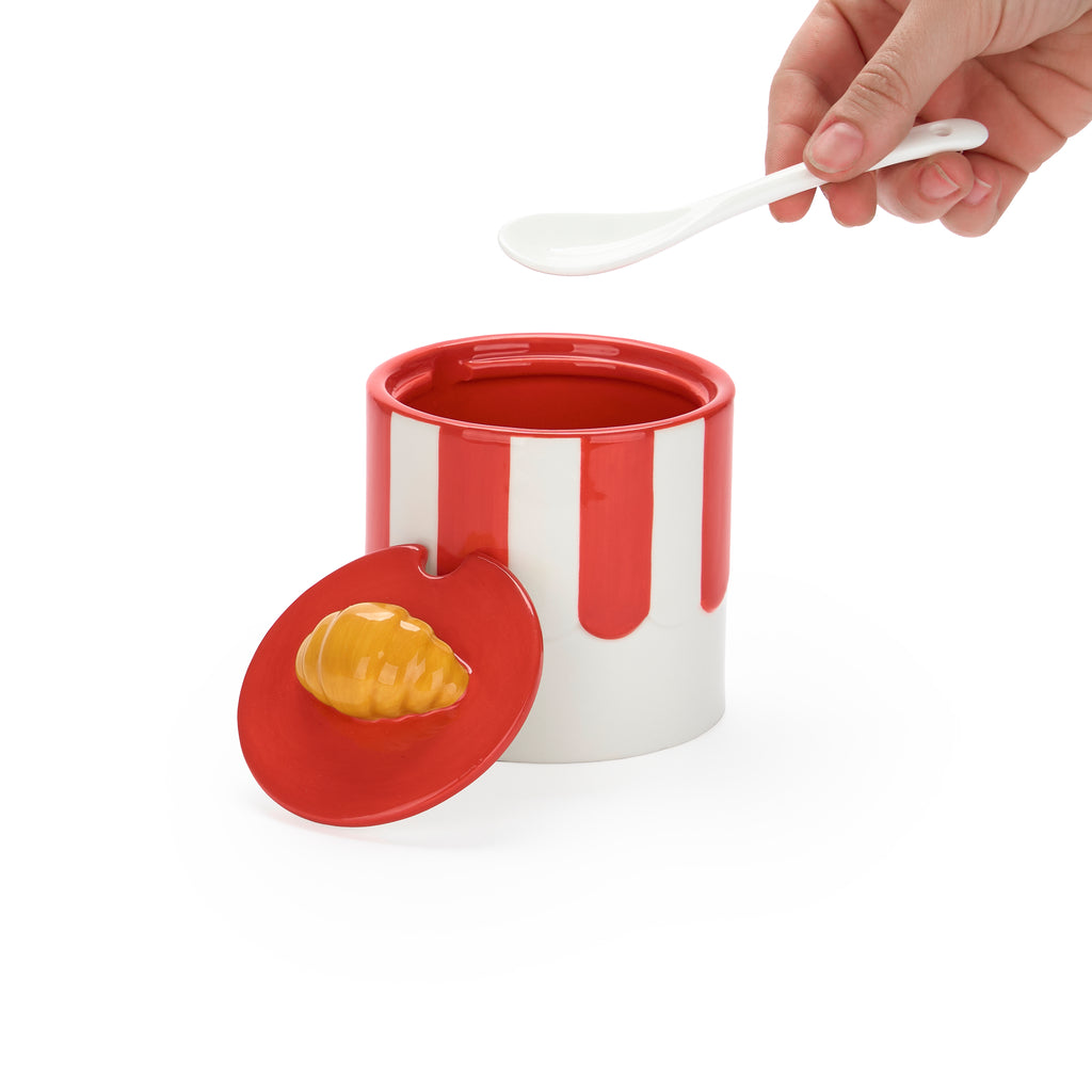 balvi-croissant-sucrier-c-ramique-rouge-avec-cuill-re image 6