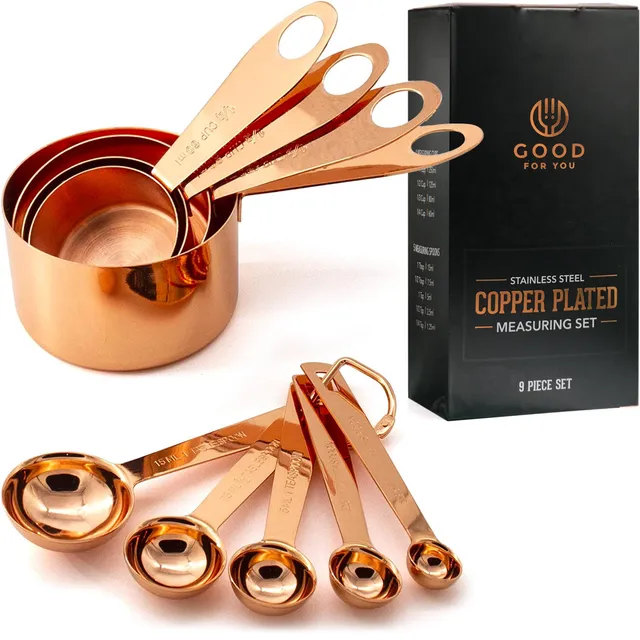good-for-you-copper-lot-9-tasses-et-cuill-res-mesure-cuivre-inox image 1