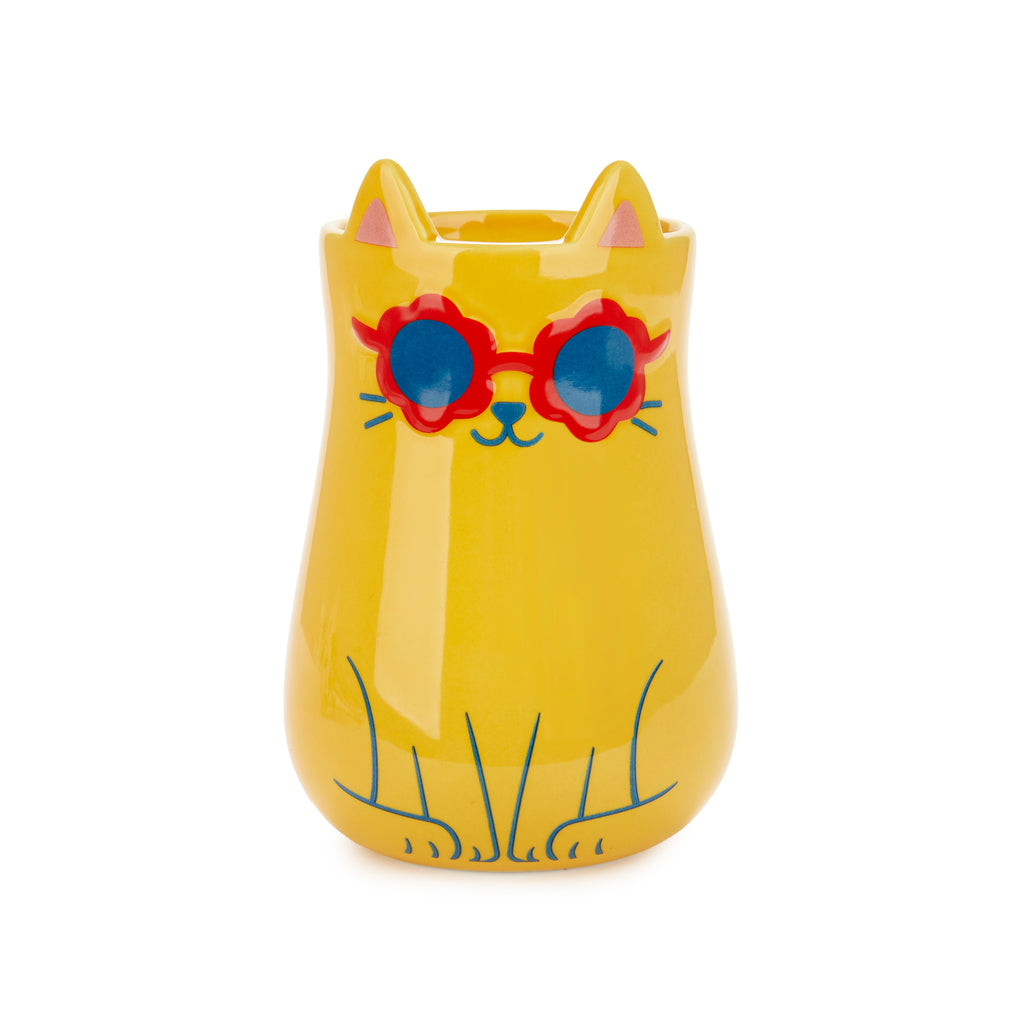 balvi-home-decor-cool-cat-vase-c-ramique-chat-jaune image 4