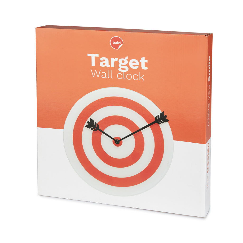 balvi-home-decor-target-horloge-murale-cible-rouge-verre image 3