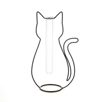 balvi-home-decor-cat-silhouette-vase-m-tal-chat-pipette-verre image 5