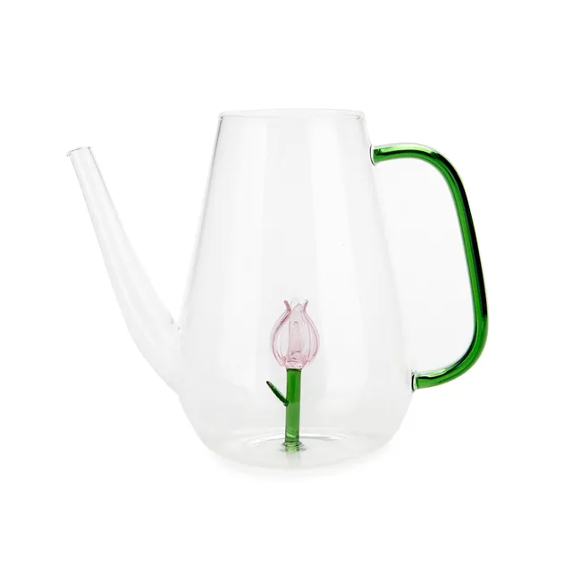 balvi-home-decor-botanical-tulip-arrosoir-verre-rose image 1