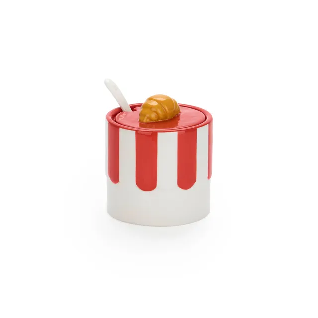 balvi-croissant-sucrier-c-ramique-rouge-avec-cuill-re image 1
