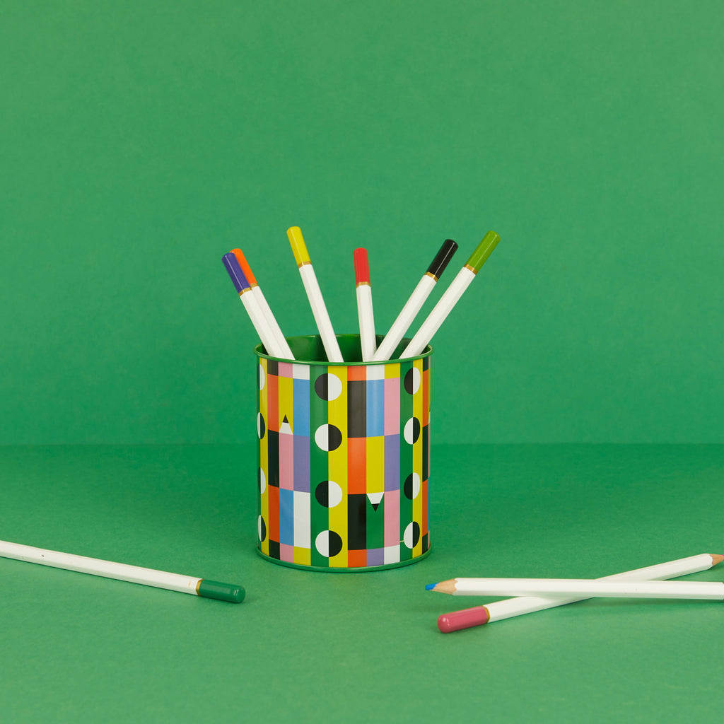balvi-los-pepes-pot-crayons-vert-m-tal-r-tro image 2