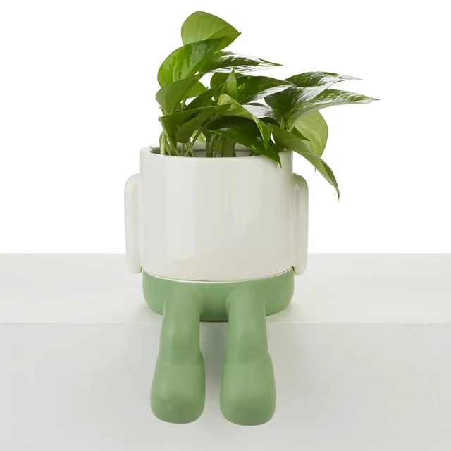 balvi-home-decor-mr-dangly-cache-pot-c-ramique-bleu-jambes-pendantes image 1