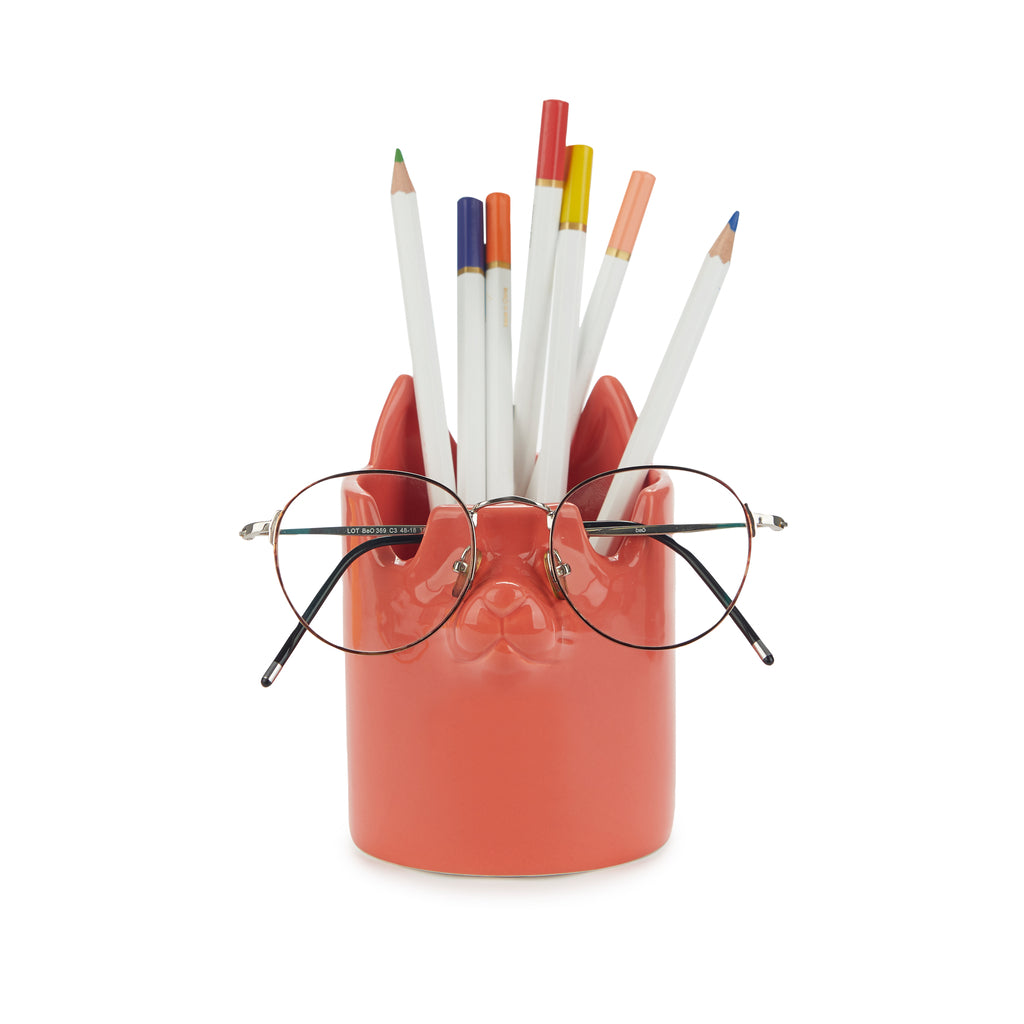 balvi-desk-nosy-buddy-chat-pot-crayons-porte-lunettes-2-en-1 image 1
