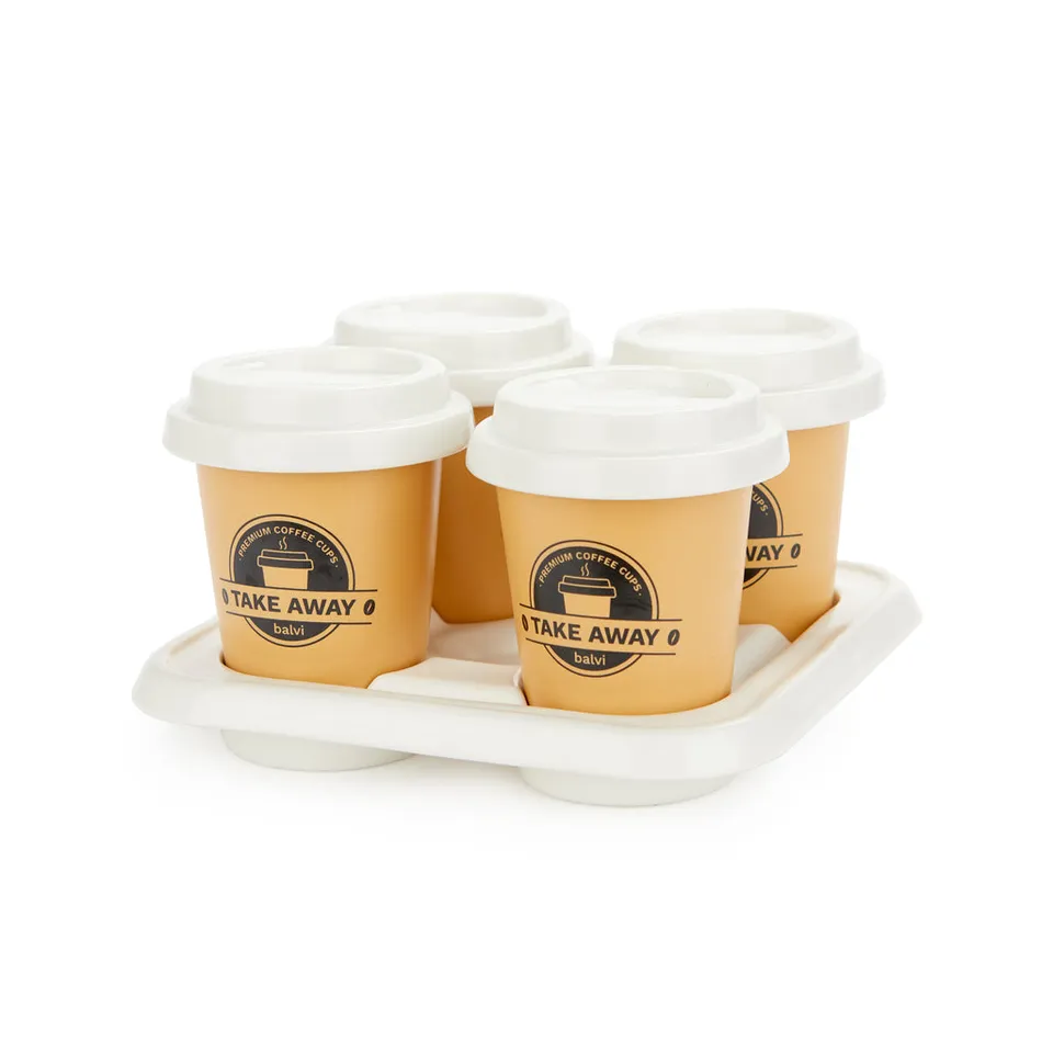 balvi-kitchen-table-take-away-set-4-tasses-caf-avec-plateau image 1