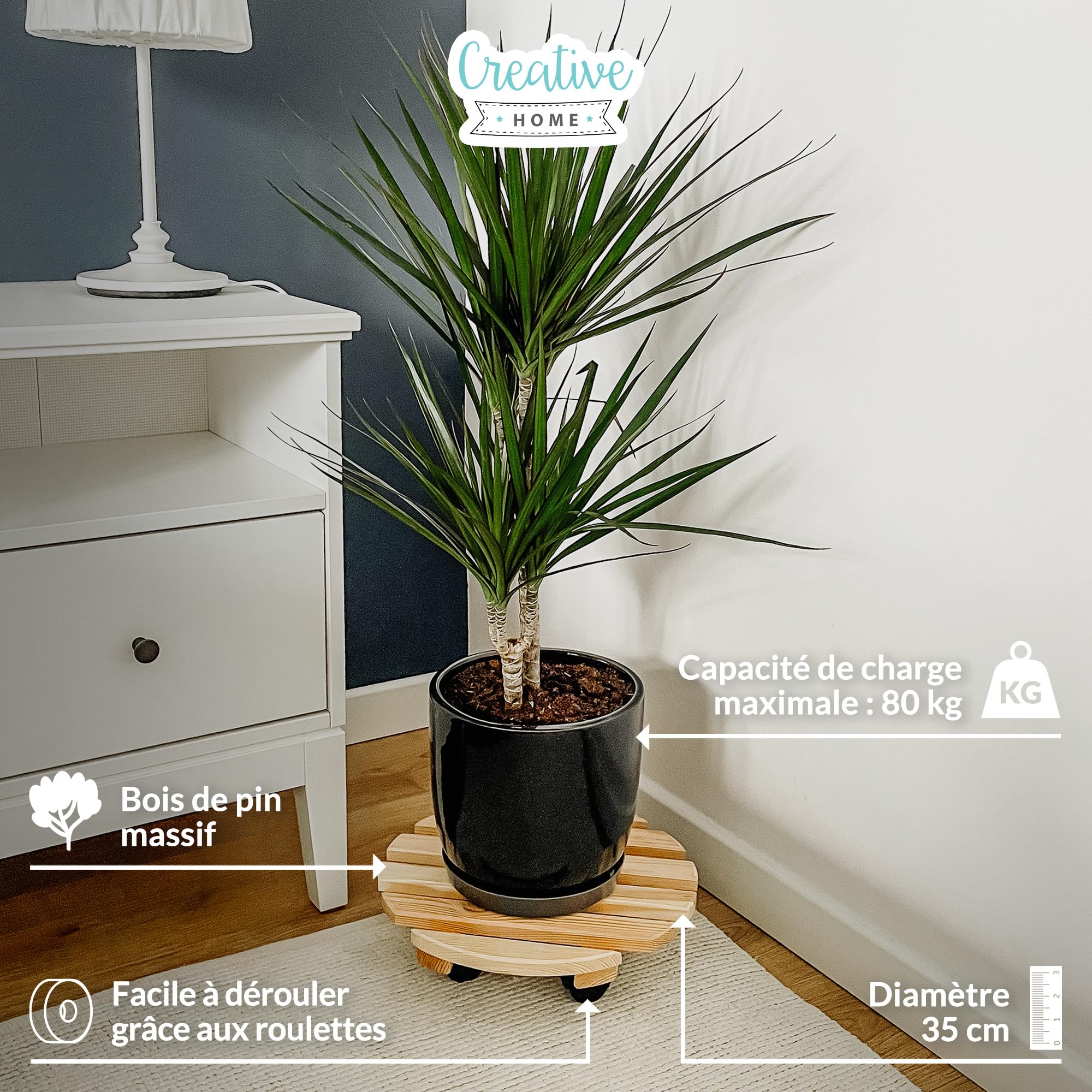 creative-home-porte-plante-roulettes-bois-35-cm-charge-80-kg image 6